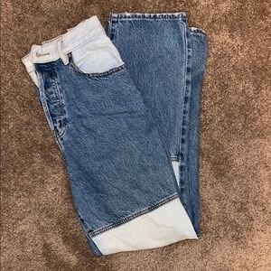 Two-Tone Denim Jeans